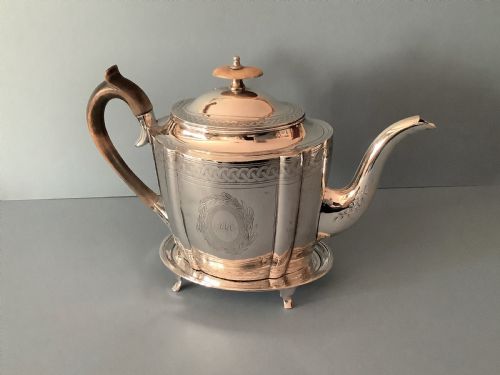 ANTIQUE GEORGIAN SILVER TEAPOT WITH STAND 1798 - ADDITIONAL PHOTO 8