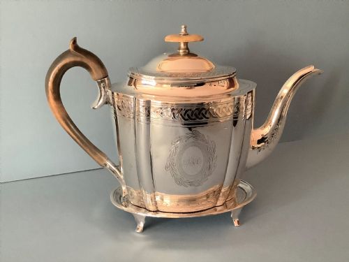 ANTIQUE GEORGIAN SILVER TEAPOT WITH STAND 1798 - ADDITIONAL PHOTO 9