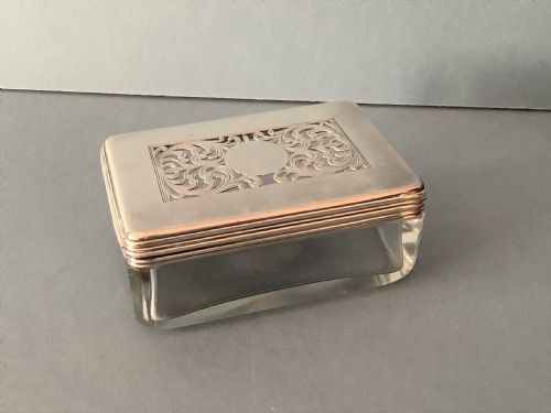 antique georgian silverlidded box 1828 - CATEGORY: ANTIQUE SILVER - DATED GEORGIAN