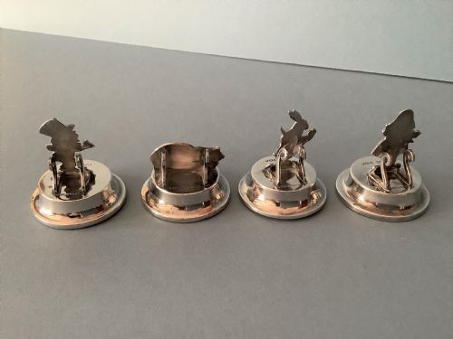 ANTIQUE SILVER ALICE IN WONDERLAND MENU HOLDERS - ADDITIONAL PHOTO 1