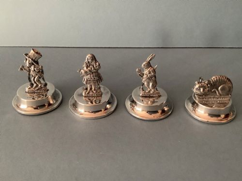 ANTIQUE SILVER ALICE IN WONDERLAND MENU HOLDERS - ADDITIONAL PHOTO 6