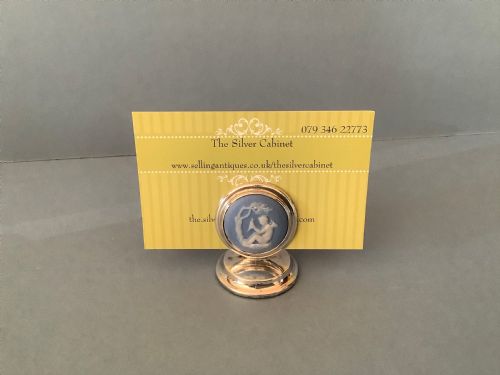 SET OF 4 ANTIQUE SILVER WEDGWOOD MENU HOLDERS - ADDITIONAL PHOTO 3