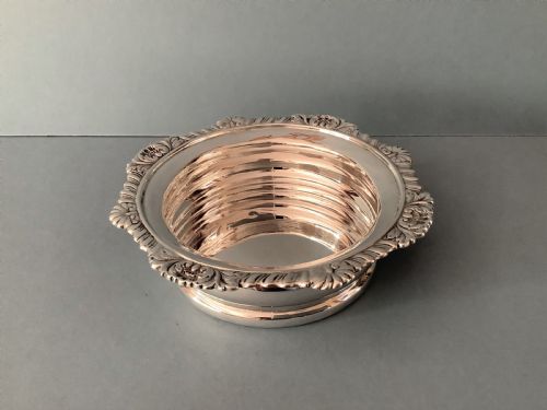 antique edwardian solid silver wine coaster - CATEGORY: ANTIQUE SILVER - DATED EDWARDIAN