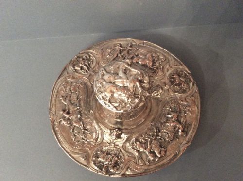 MAGNIFICENT ANTIQUE VICTORIAN SILVER INKWELL - ADDITIONAL PHOTO 1