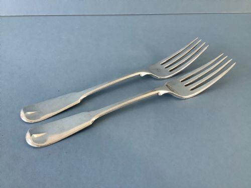 pair antique storr silver forks 1818 - CATEGORY: ANTIQUE SILVER - DATED GEORGIAN