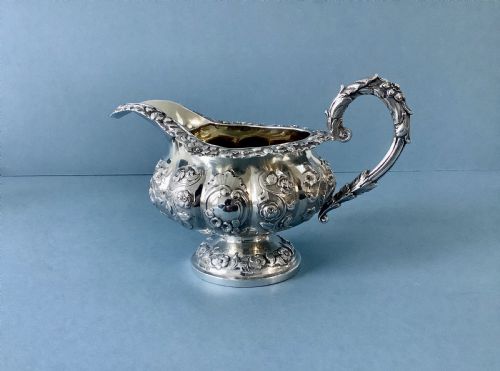 ANTIQUE WILLIAM IV SILVER JUG - ADDITIONAL PHOTO 3