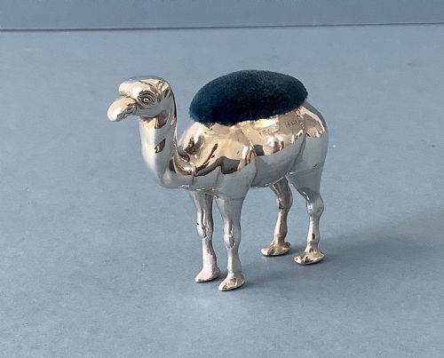 ANTIQUE EDWARDIAN SILVER NOVELTY CAMEL PIN CUSHION - ADDITIONAL PHOTO 1