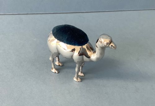 ANTIQUE EDWARDIAN SILVER NOVELTY CAMEL PIN CUSHION - ADDITIONAL PHOTO 2