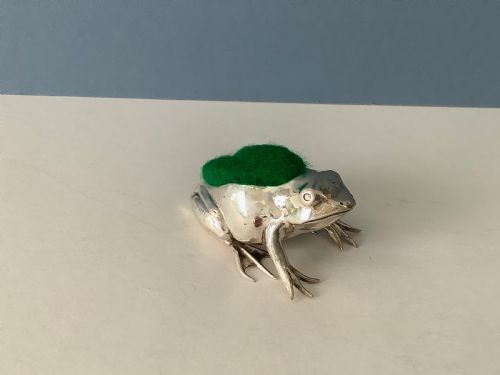 ANTIQUE SILVER FROG PIN CUSHION - ADDITIONAL PHOTO 6
