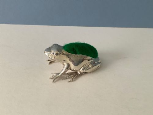 ANTIQUE SILVER FROG PIN CUSHION - ADDITIONAL PHOTO 7