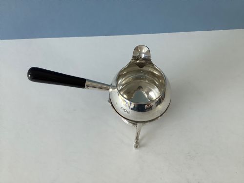 ANTIQUE SOLID VICTORIAN SILVER BRANDY WARMER AND STAND - ADDITIONAL PHOTO 1