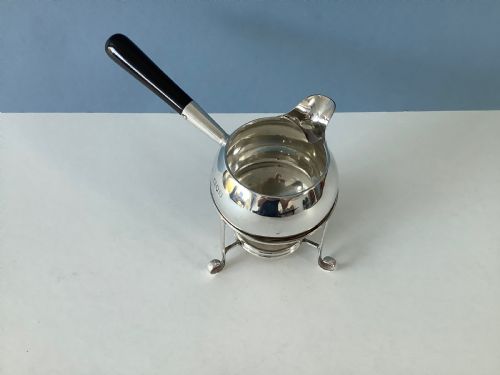 ANTIQUE SOLID VICTORIAN SILVER BRANDY WARMER AND STAND - ADDITIONAL PHOTO 4