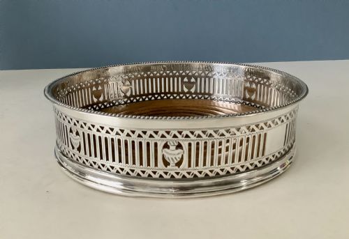 antique victorian old sheffield plate wine decanter coaster - CATEGORY: ANTIQUE SILVER - DATED VICTORIAN