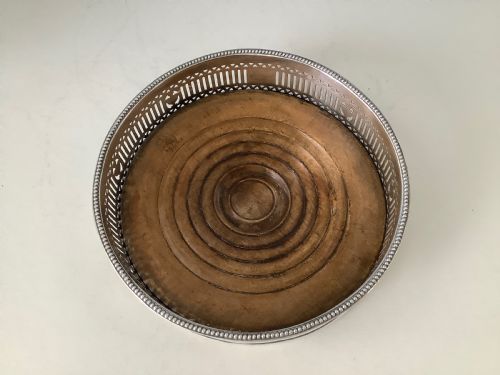 ANTIQUE VICTORIAN OLD SHEFFIELD PLATE WINE DECANTER COASTER - ADDITIONAL PHOTO 2