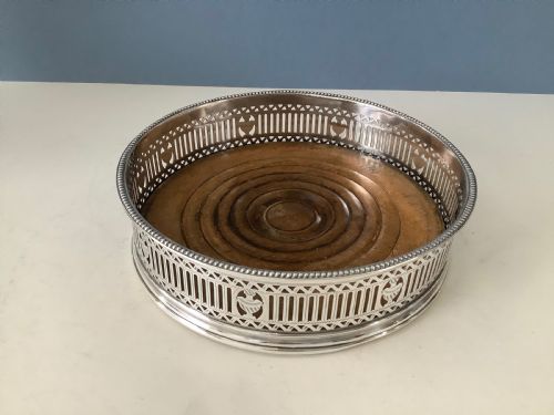 ANTIQUE VICTORIAN OLD SHEFFIELD PLATE WINE DECANTER COASTER - ADDITIONAL PHOTO 5