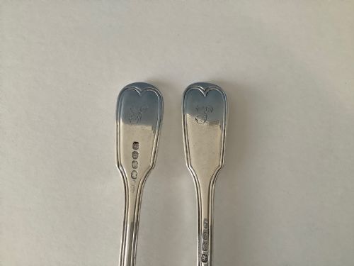 PAIR OF PAUL STORR GEORGIAN SILVER DESSERT FORKS - ADDITIONAL PHOTO 3