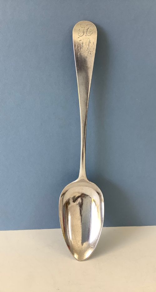 ANTIQUE SILVER GEORGIAN SERVING TABLE SPOON BATEMAN - ADDITIONAL PHOTO 3