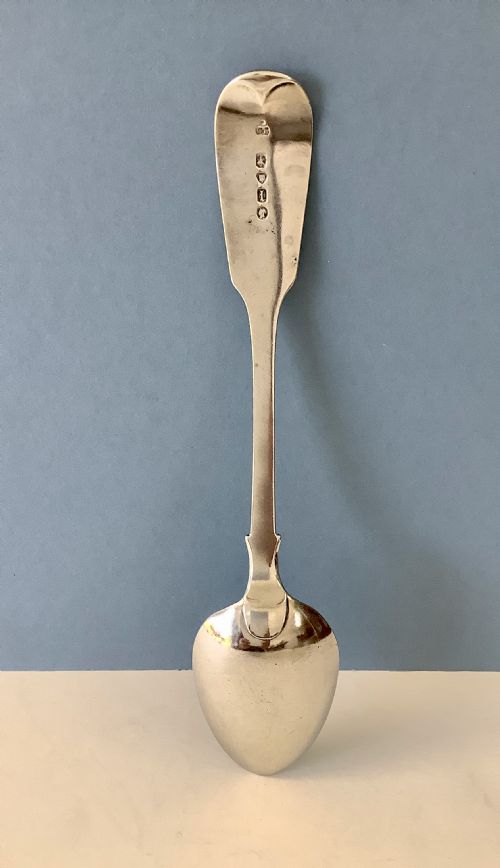 ANTIQUE VICTORIAN SOLID SILVER SERVING TABLE SPOON - ADDITIONAL PHOTO 1