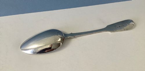ANTIQUE VICTORIAN SOLID SILVER SERVING TABLE SPOON - ADDITIONAL PHOTO 4