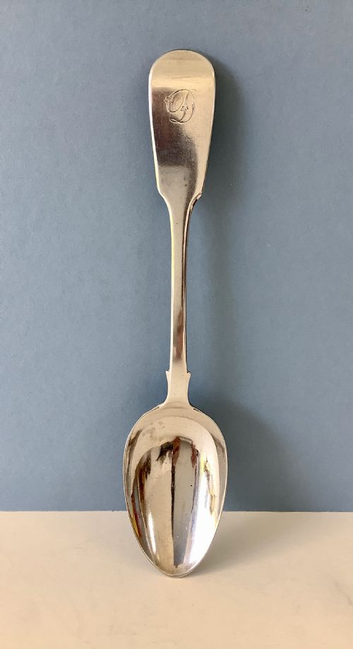 ANTIQUE VICTORIAN SOLID SILVER SERVING TABLE SPOON - ADDITIONAL PHOTO 2