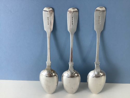 SET OF THREE ANTIQUE SILVER SERVING OR TABLE SPOONS - ADDITIONAL PHOTO 1