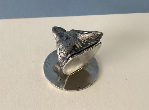 ANTIQUE SOLID SILVER MENU HOLDER FOX - ADDITIONAL PHOTO 3