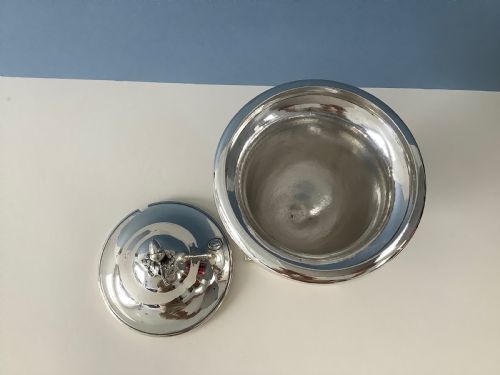ANTIQUE SOLID SILVER LIDDED SAUCE DISH - ADDITIONAL PHOTO 6