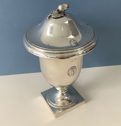 ANTIQUE SOLID SILVER LIDDED SAUCE DISH - ADDITIONAL PHOTO 8