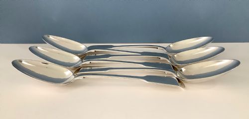 six solid silver table spoons paul storr - CATEGORY: ANTIQUE SILVER - DATED GEORGIAN