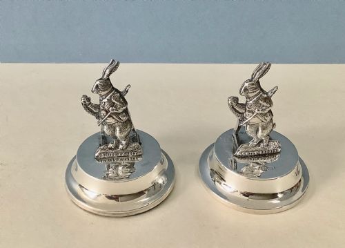 ALICE IN WONDERLAND PAIR OF ANTIQUE SILVER MENU HOLDERS - ADDITIONAL PHOTO 1
