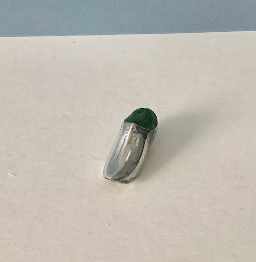 ANTIQUE SILVER MINIATURE CLOG PIN CUSHION - ADDITIONAL PHOTO 1