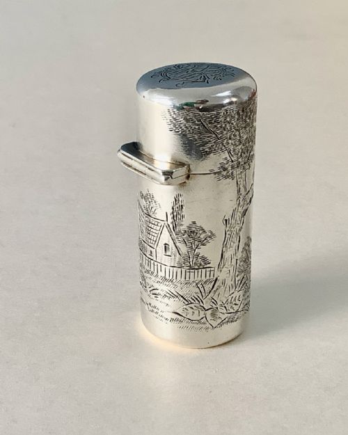 ANTIQUE SILVER PERFUME SCENT BOTTLE KATE GREENAWAY - ADDITIONAL PHOTO 1