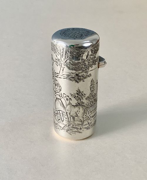 ANTIQUE SILVER PERFUME SCENT BOTTLE KATE GREENAWAY - ADDITIONAL PHOTO 2