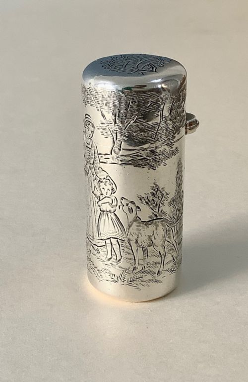 ANTIQUE SILVER PERFUME SCENT BOTTLE KATE GREENAWAY - ADDITIONAL PHOTO 4