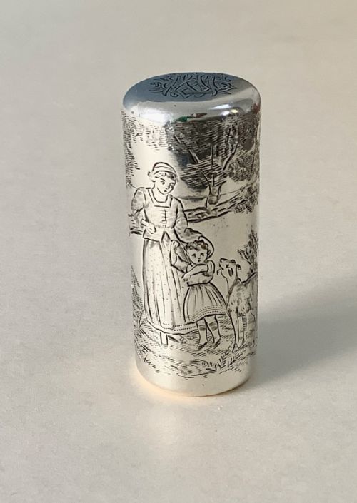 ANTIQUE SILVER PERFUME SCENT BOTTLE KATE GREENAWAY - ADDITIONAL PHOTO 5