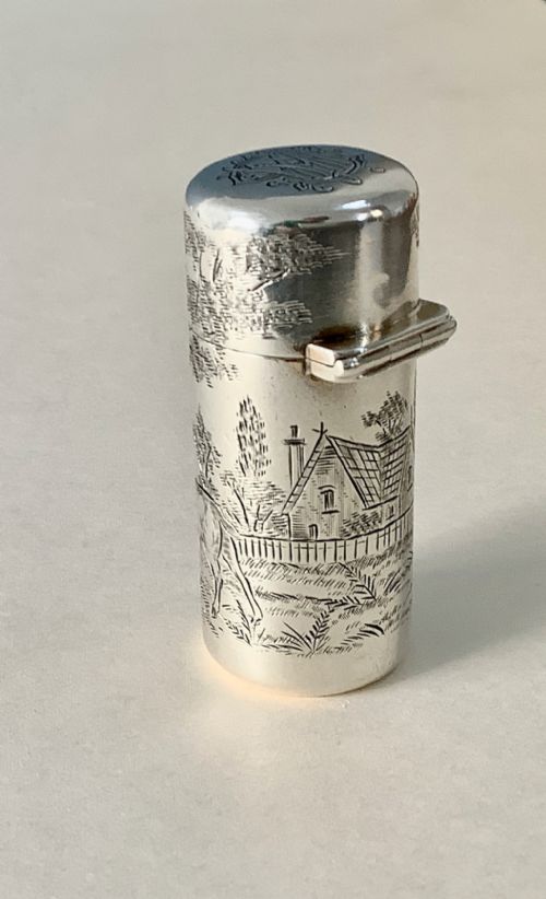ANTIQUE SILVER PERFUME SCENT BOTTLE KATE GREENAWAY - ADDITIONAL PHOTO 6
