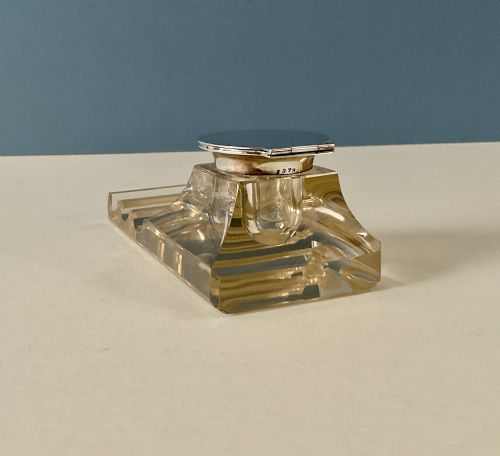 ANTIQUE SILVER LIDDED INK WELL AND PEN STAND - ADDITIONAL PHOTO 5
