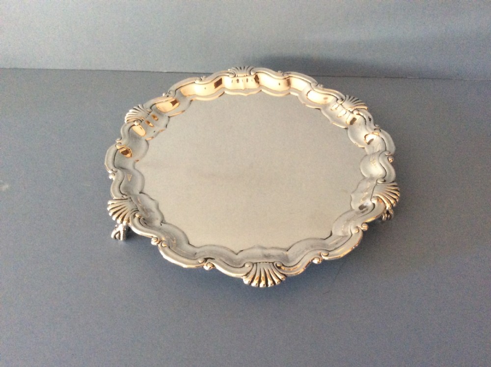 Antique Victorian Solid Silver Salver / Tray / Waiter