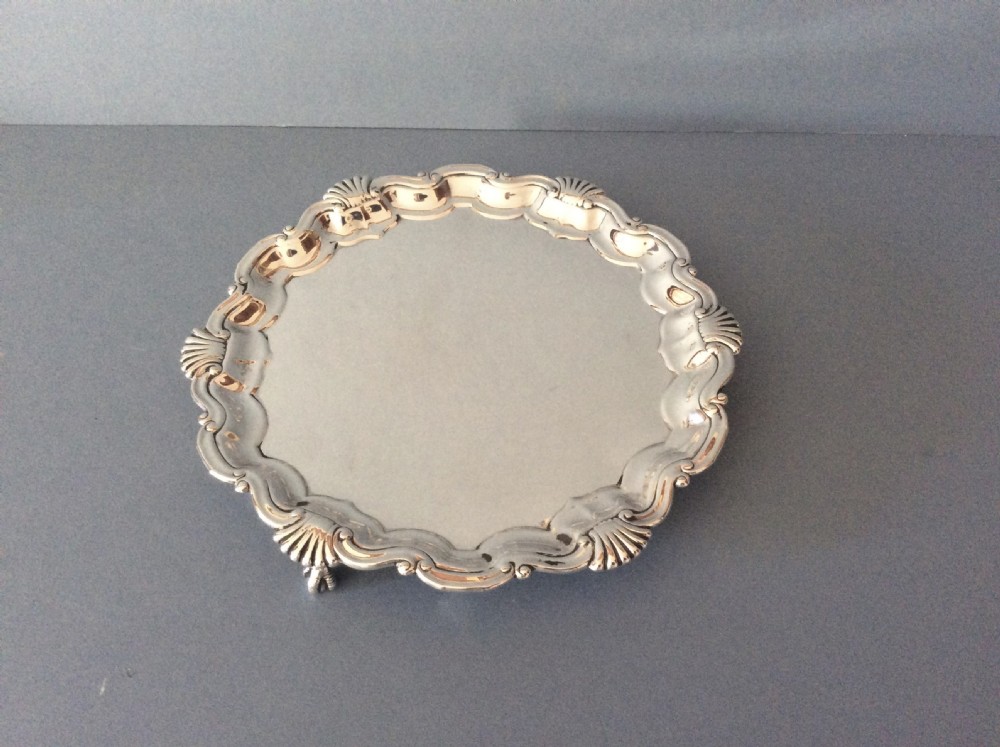 Antique Victorian Solid Silver Salver / Tray / Waiter View VI