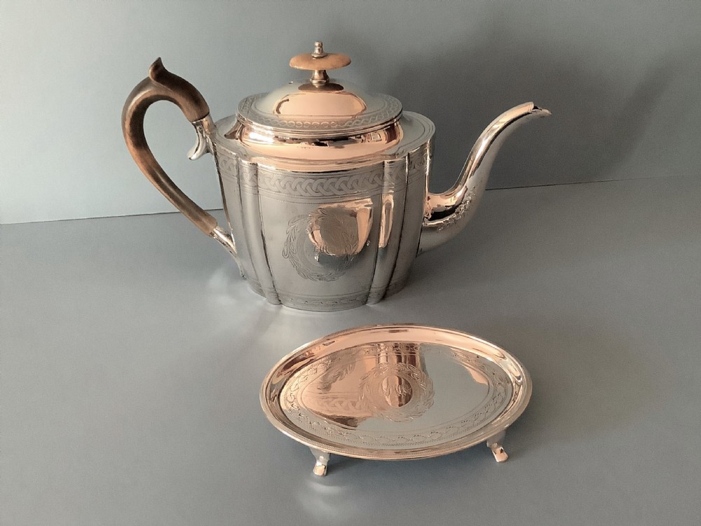 Antique Georgian Silver Teapot with Stand 1798 View IV