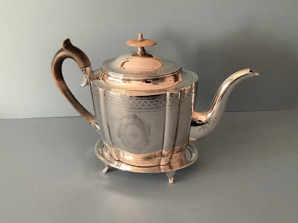 Antique Georgian Silver Teapot with Stand 1798 View IX