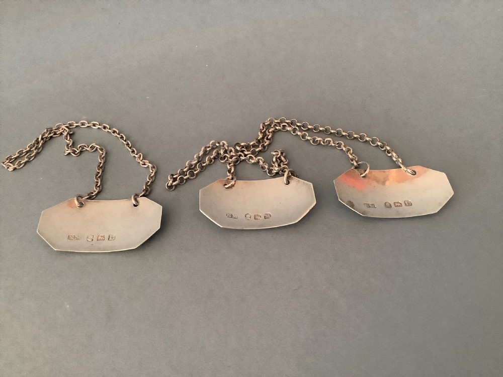 Set of 3 Antique Georgian Silver Decanter Labels View II