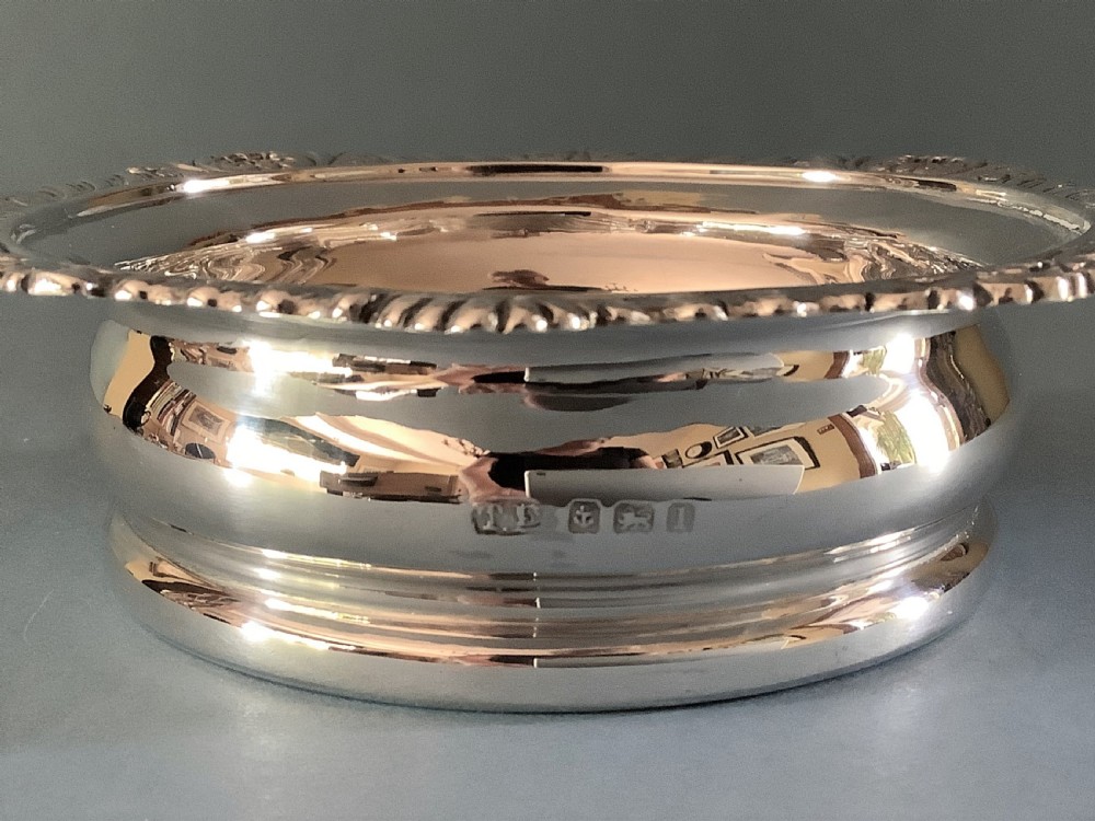 Antique Edwardian Solid Silver Wine Coaster View VI
