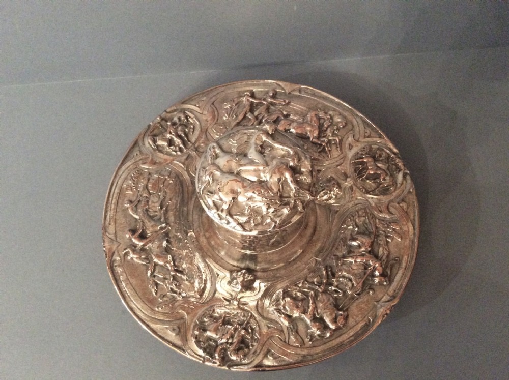 Magnificent Antique Victorian Silver Inkwell  View II
