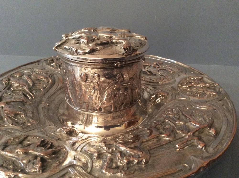 Magnificent Antique Victorian Silver Inkwell  View IV