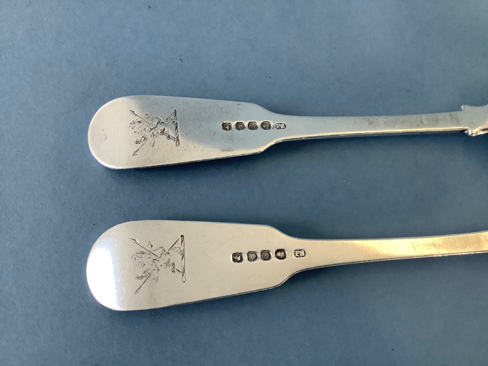 Pair Antique Storr Silver Forks 1818 View III