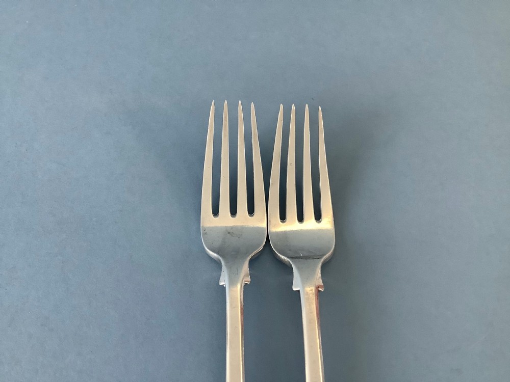 Pair Antique Storr Silver Forks 1818 View IV