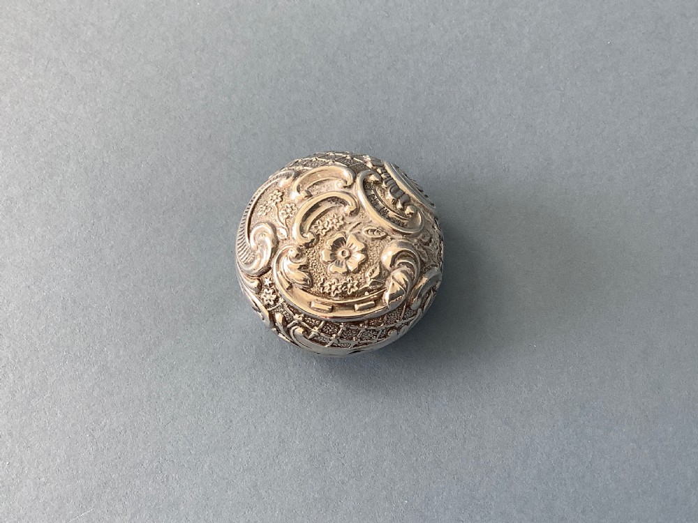 Antique Victorian Silver Pill Box