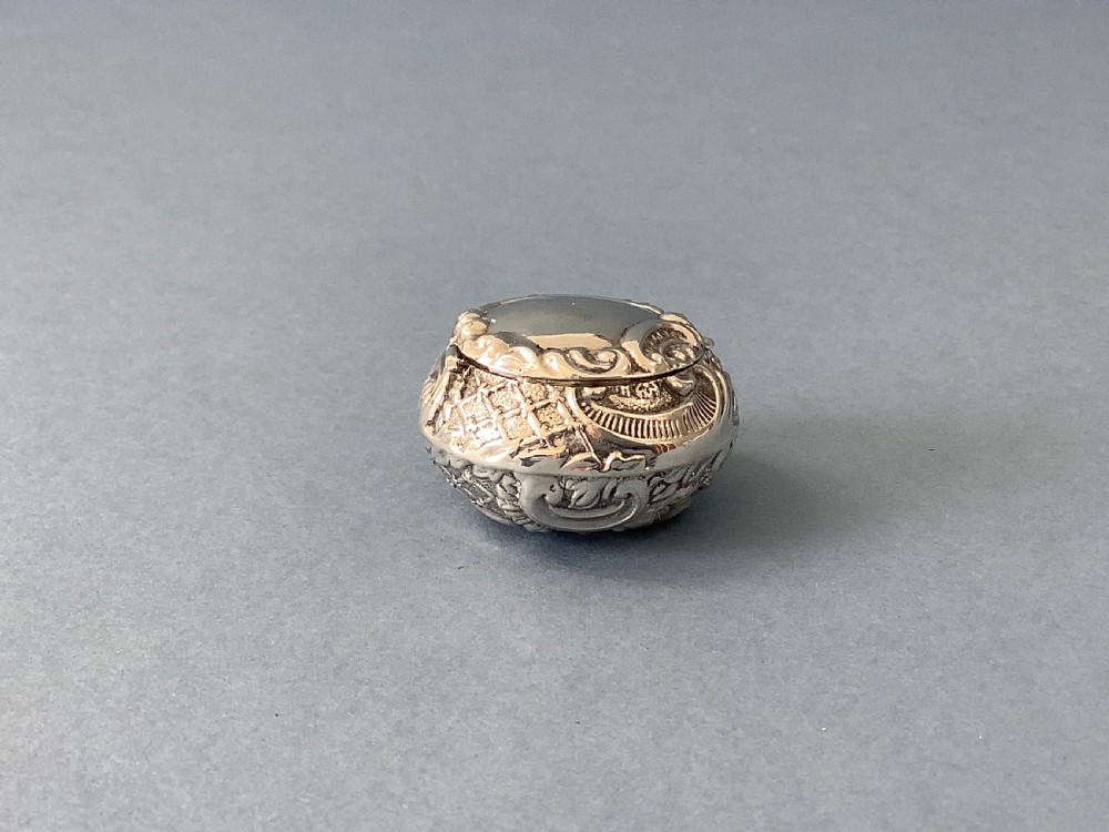 Antique Victorian Silver Pill Box View II