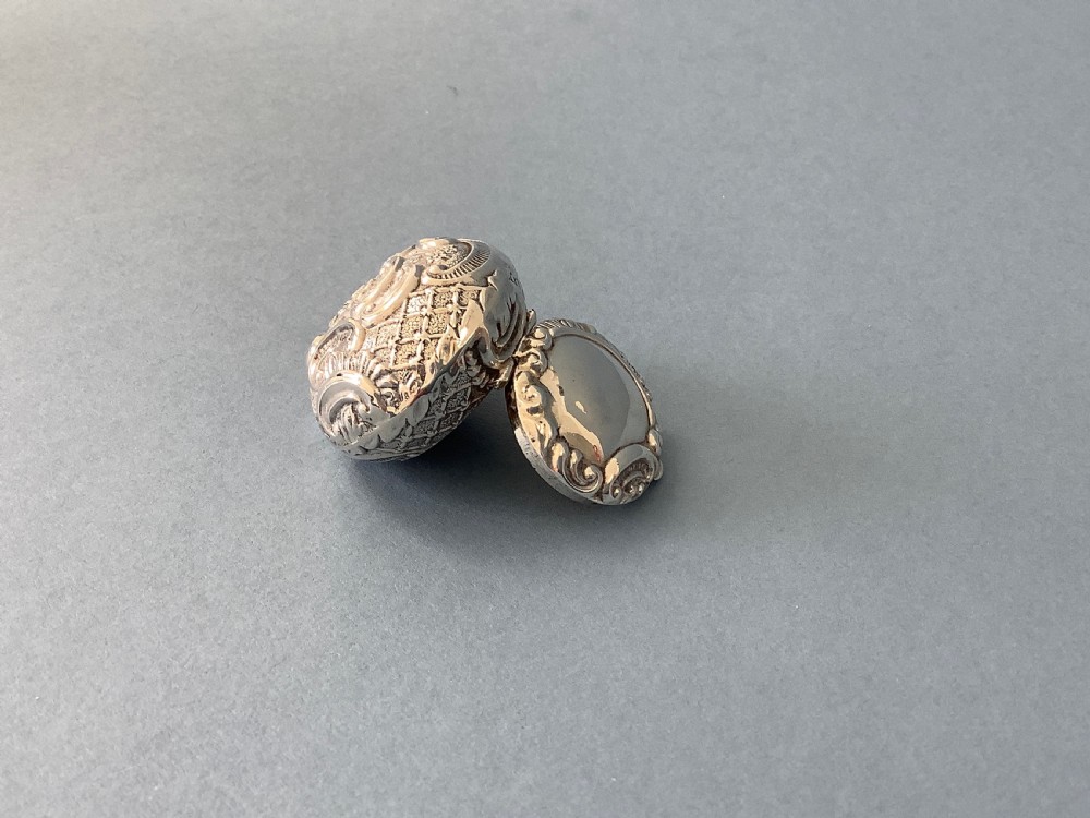 Antique Victorian Silver Pill Box View III
